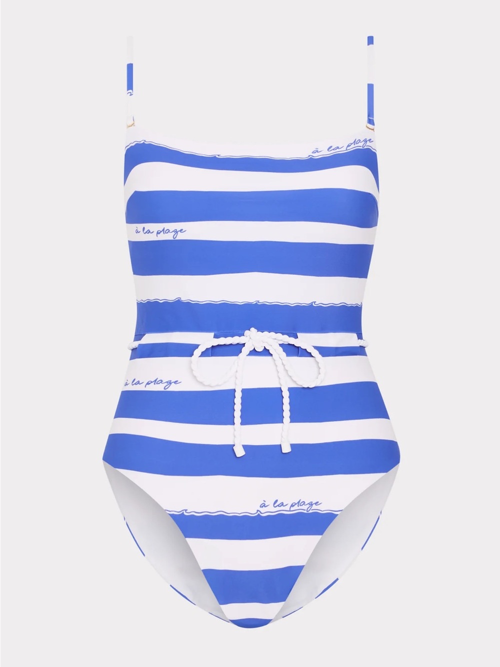 Milly Swim Strapless A La Plage blue white One-Piece Swimsuit NWT size Large